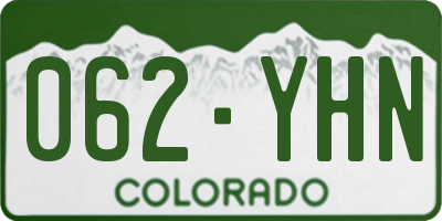 CO license plate 062YHN