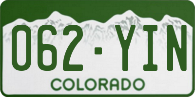 CO license plate 062YIN