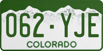 CO license plate 062YJE