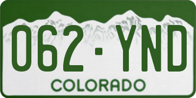 CO license plate 062YND