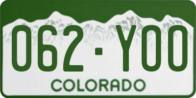 CO license plate 062YOO