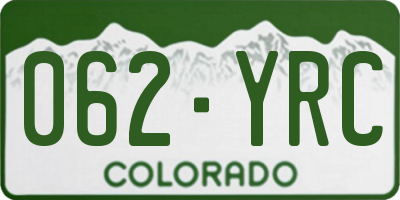 CO license plate 062YRC