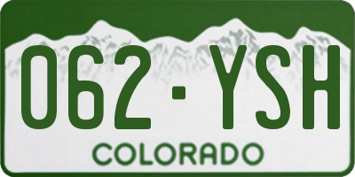 CO license plate 062YSH