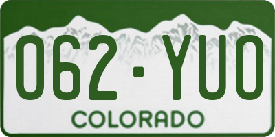 CO license plate 062YUO