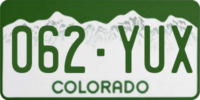 CO license plate 062YUX