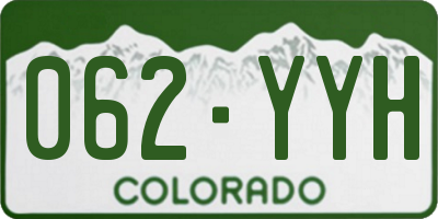 CO license plate 062YYH
