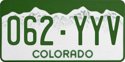 CO license plate 062YYV