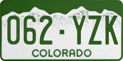 CO license plate 062YZK
