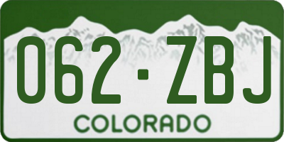 CO license plate 062ZBJ