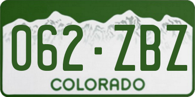 CO license plate 062ZBZ