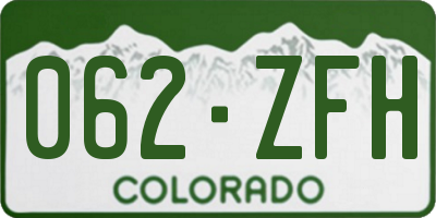 CO license plate 062ZFH