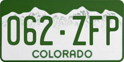 CO license plate 062ZFP