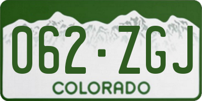 CO license plate 062ZGJ