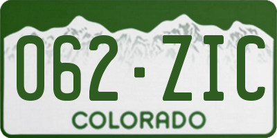 CO license plate 062ZIC