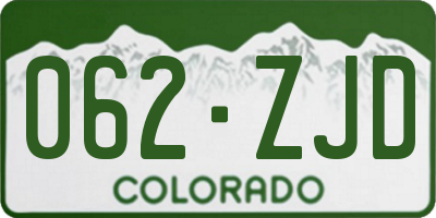 CO license plate 062ZJD