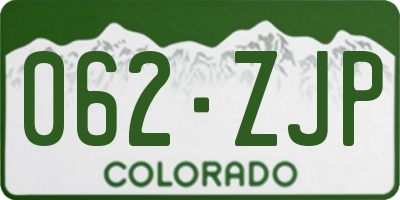CO license plate 062ZJP
