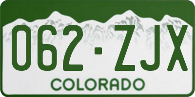 CO license plate 062ZJX