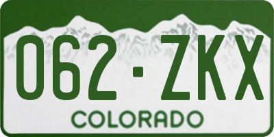 CO license plate 062ZKX