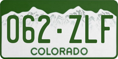 CO license plate 062ZLF