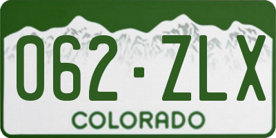 CO license plate 062ZLX
