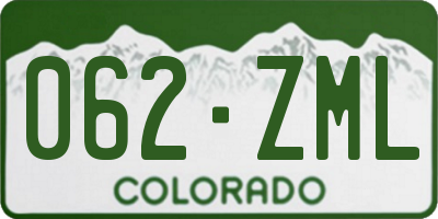 CO license plate 062ZML