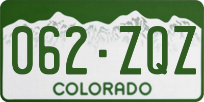 CO license plate 062ZQZ