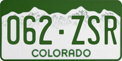 CO license plate 062ZSR