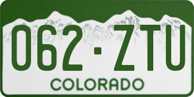 CO license plate 062ZTU