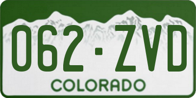 CO license plate 062ZVD