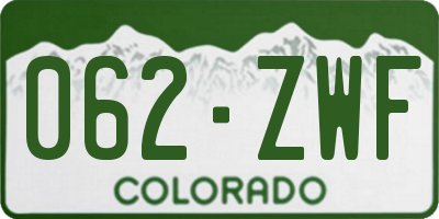 CO license plate 062ZWF