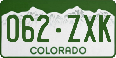 CO license plate 062ZXK