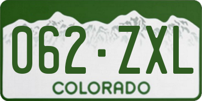 CO license plate 062ZXL
