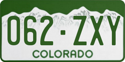 CO license plate 062ZXY
