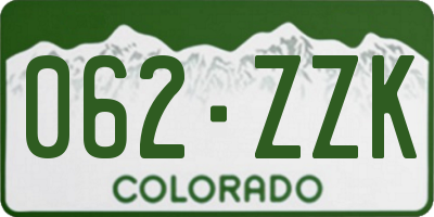CO license plate 062ZZK