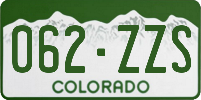 CO license plate 062ZZS