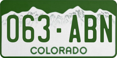 CO license plate 063ABN