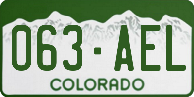 CO license plate 063AEL