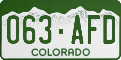 CO license plate 063AFD