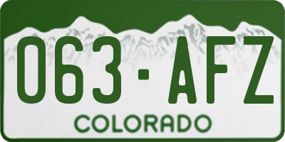 CO license plate 063AFZ