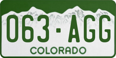 CO license plate 063AGG
