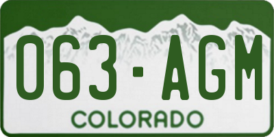 CO license plate 063AGM
