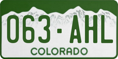 CO license plate 063AHL