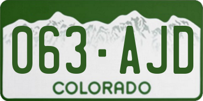CO license plate 063AJD
