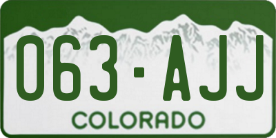 CO license plate 063AJJ