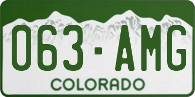 CO license plate 063AMG