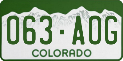 CO license plate 063AOG