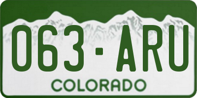 CO license plate 063ARU