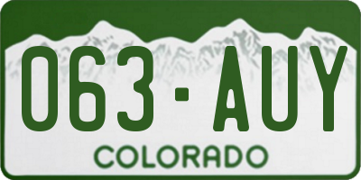 CO license plate 063AUY