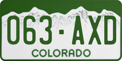 CO license plate 063AXD