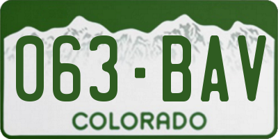 CO license plate 063BAV